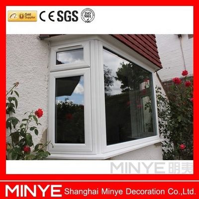 Διπλό γυάλινο διπλό θολωμένο γυαλί Swing Out PVC Vinyl Windows για κατοικίες