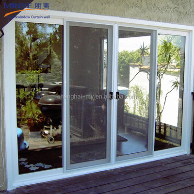 Σύγχρονο σχεδιασμό εξωτερικό αδιάβροχο UPVC PVC Γαλλικό γυάλινο κινούμενο παράθυρο για βίλες