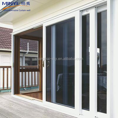 Σύγχρονο σχεδιασμό εξωτερικό αδιάβροχο UPVC PVC Γαλλικό γυάλινο κινούμενο παράθυρο για βίλες