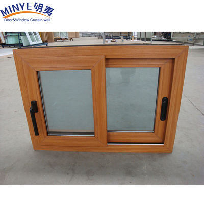 Ηχητικά αδιάβροχο πλαστικό πλαίσιο UPVC/PVC Στρίψιμα παράθυρα με διπλό τζάμι σε χρώμα ξύλου