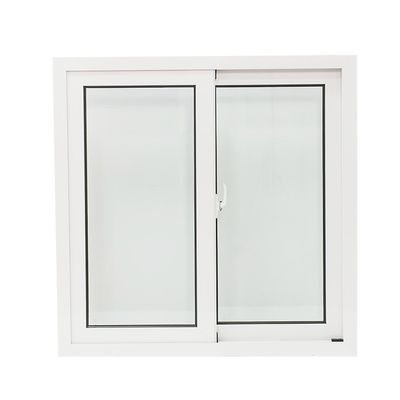 πλαστικό πλαίσιο UPVC συρόμενα παράθυρα με διπλό τζάμι και οριζόντιο άνοιγμα
