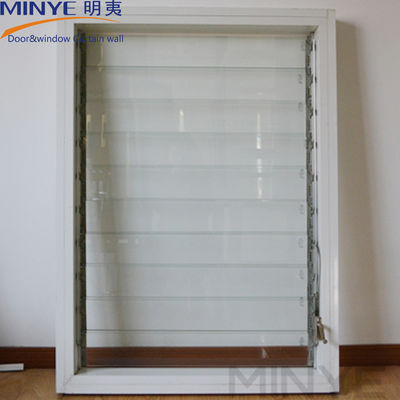 Προσαρμοσμένο προφίλ χρώμα Louver Design Αλουμινίου γυάλινο παράθυρο με χειριστή Rotogear