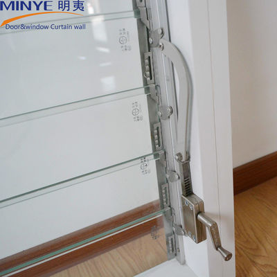 Προσαρμοσμένο προφίλ χρώμα Louver Design Αλουμινίου γυάλινο παράθυρο με χειριστή Rotogear