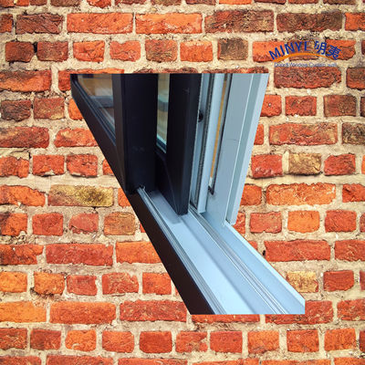 Σύγχρονο Λούβερ UPVC διασταυρωτικό παράθυρο με χαμηλό E γυαλί διπλού χρώματος και γερμανικό υλικό