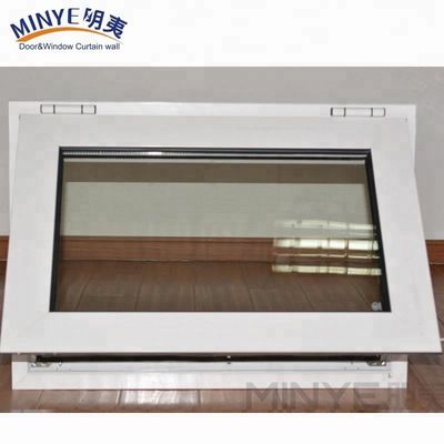 Ανοιχτό φυσιολογικό προφίλ PVC χρώμα προσαρμογή UPVC / PVC οριζόντια περιστρεφόμενα μονό κρεμασμένα παράθυρα