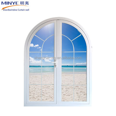 Αψίδα Top Design Windproof Casement πόρτα με σκόνη επικαλυμμένο φινίρισμα σε ρουστίκ στυλ