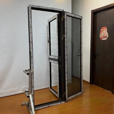 Μινιμαλιστική γυάλινη πόρτα με κινεζικό υλικό από αλουμίνιο διπλό φύλλο