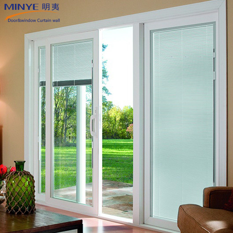 Τύπος γυάλινης πόρτας PVC/UPVC διπλές γυάλινες συρόμενες πόρτες για μπάνιο και ντουλάπι κουζίνας
