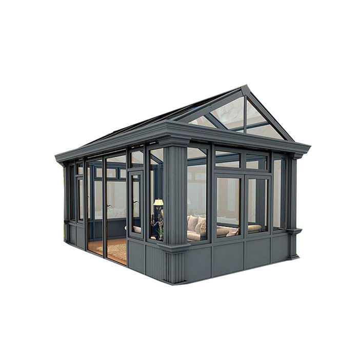 Καλές θερμομόνωση Αλουμινίου Sunrooms για καφέ χρώματα και επίπεδη οροφή χύτευσης