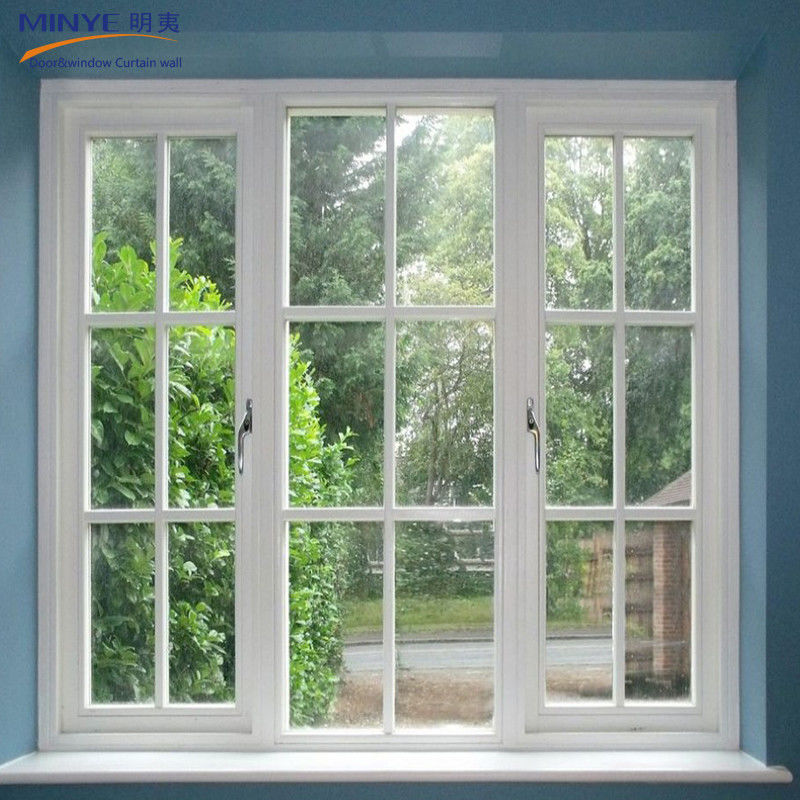 Διπλά γυαλιά προσαρμοσμένου μεγέθους Upvc/Pvc Casement παράθυρο για θερμότητα και ηχητική μόνωση