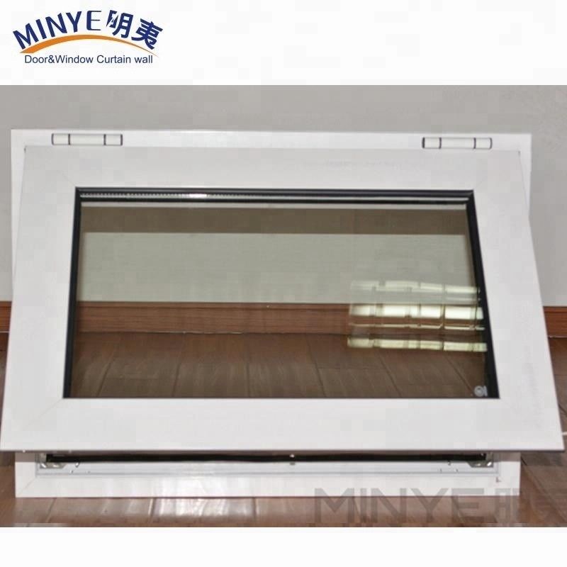 Ανοιχτό φυσιολογικό προφίλ PVC χρώμα προσαρμογή UPVC / PVC οριζόντια περιστρεφόμενα μονό κρεμασμένα παράθυρα