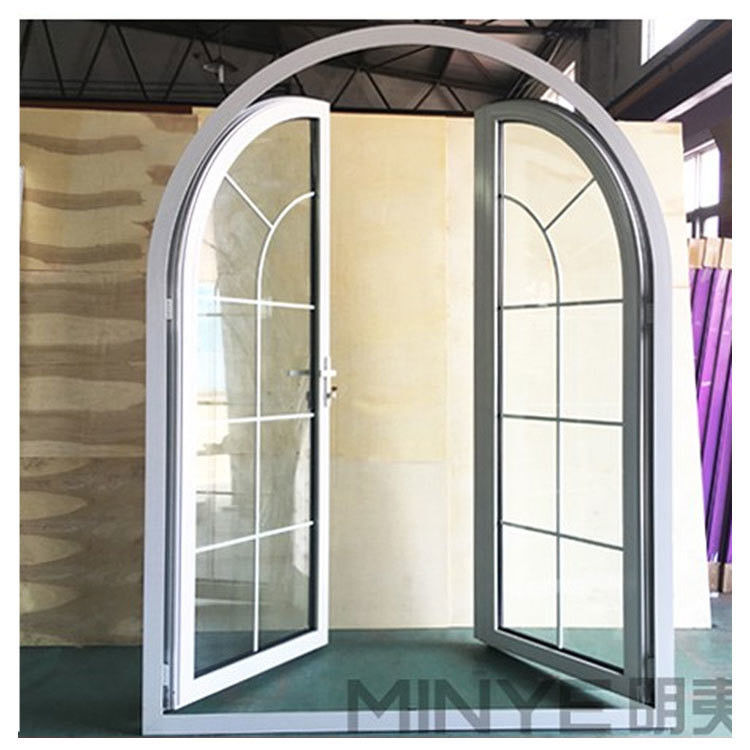 Αψίδα Top Design Windproof Casement πόρτα με σκόνη επικαλυμμένο φινίρισμα σε ρουστίκ στυλ